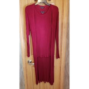 Cable & Guage size large red cardigan with tank top